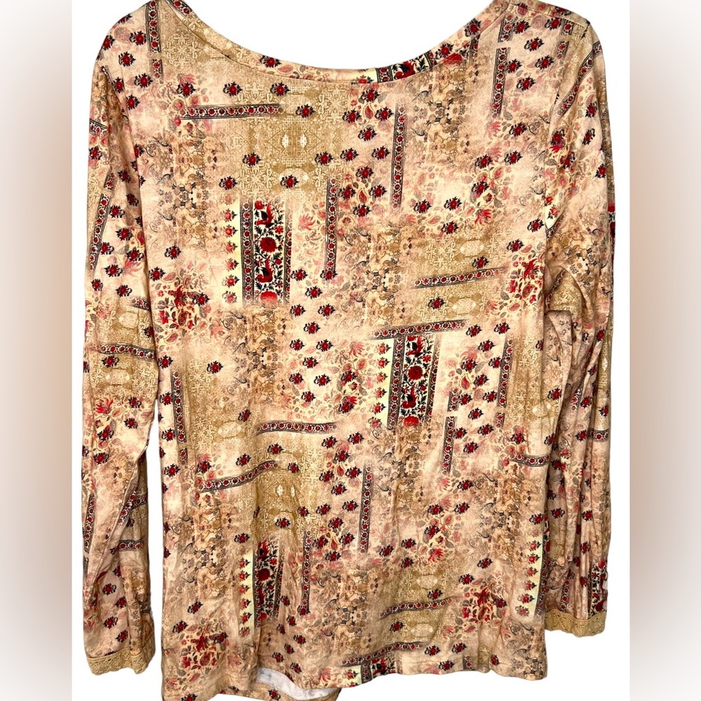 Sundance Catalog Embroidered Tapestry Play Tee Shirt Women’s Size Large - Picture 6 of 6